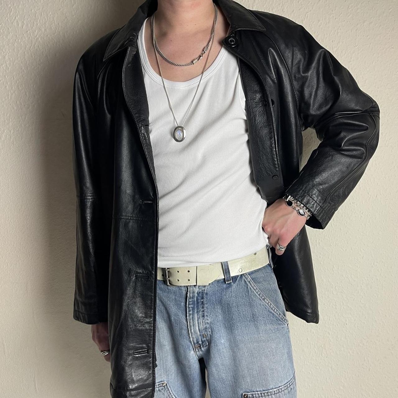 Vintage Leather Trench Coat