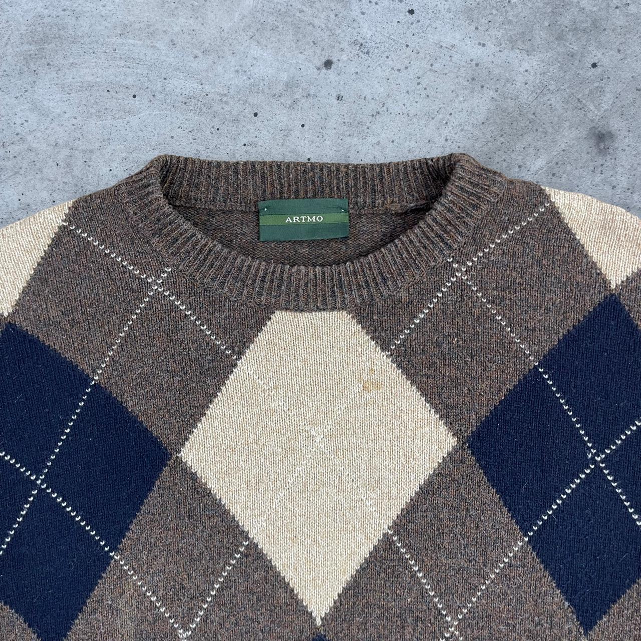 Vintage argyle knit jumper