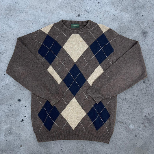 Vintage argyle knit jumper