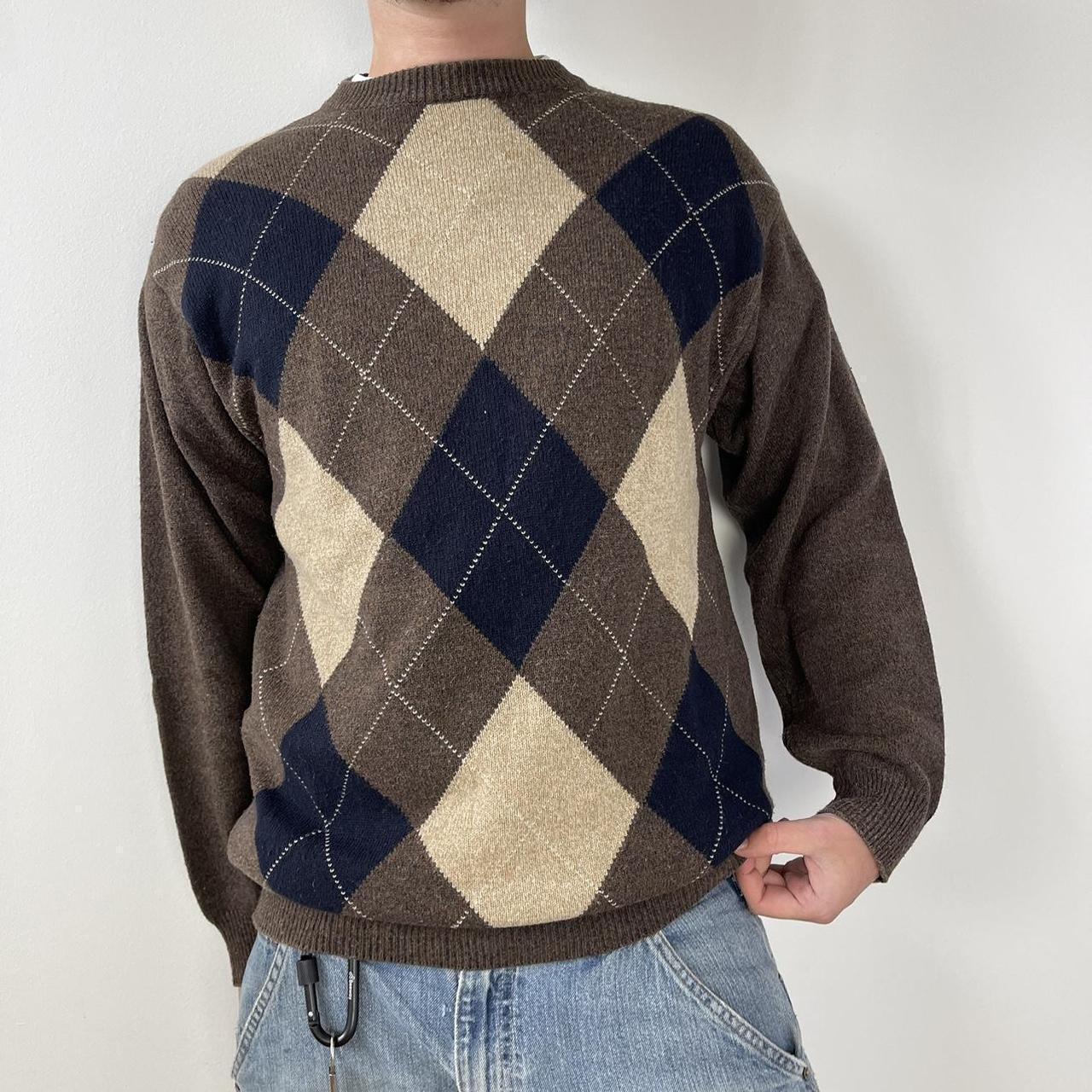 Vintage argyle knit jumper